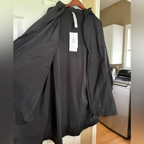 Lululemon Athletica Lightweight Mid-Length Hooded Coat black womens size large - Picture 6 of 11